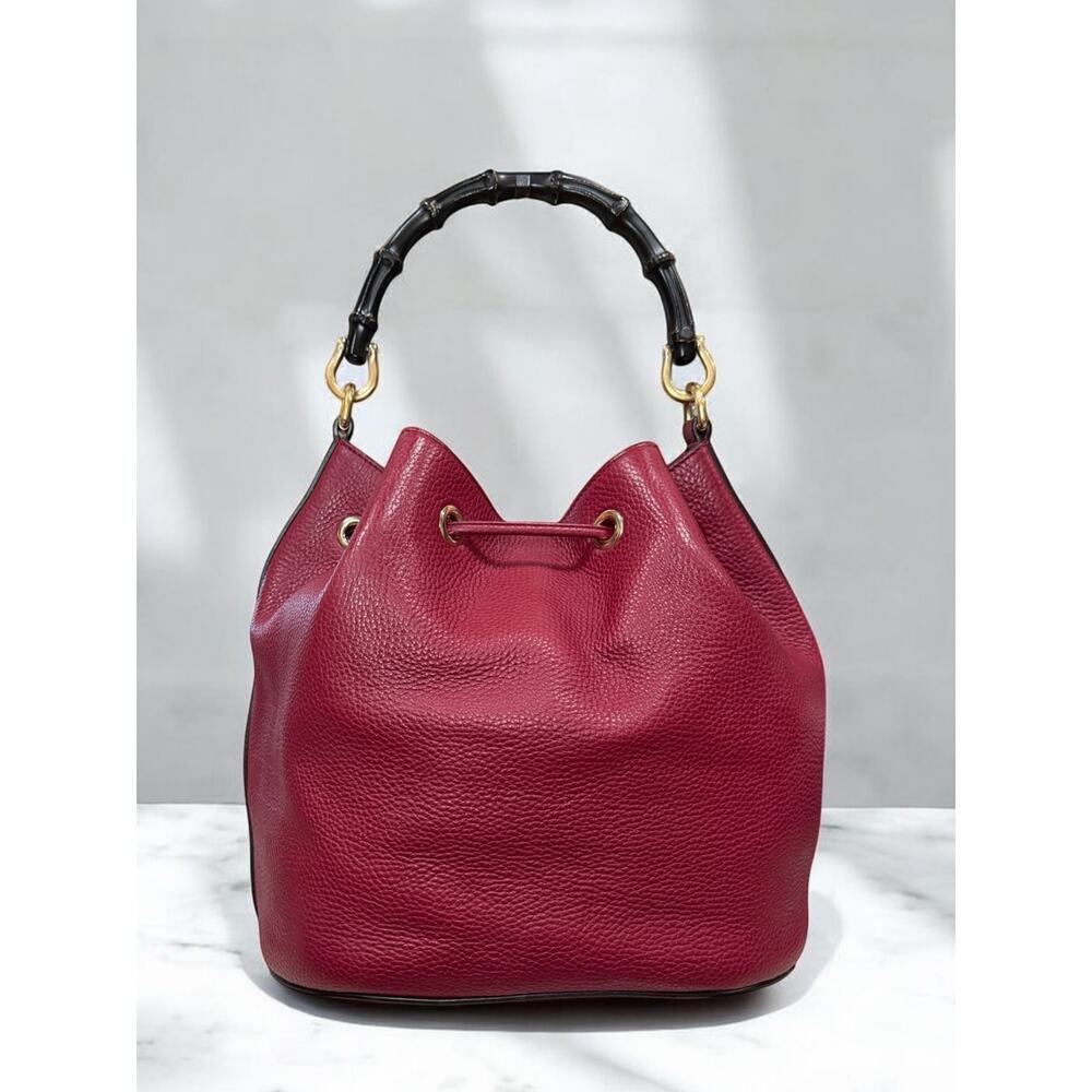 GUCCI Miss Bamboo Pebble Calfskin Bucket Bag - Picture 3 of 16
